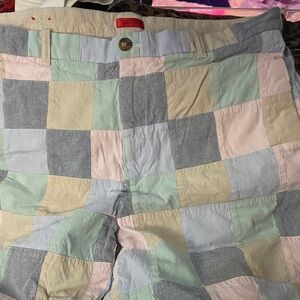 Izod Pastel Stripe Patchwork Shorts - Light Blue & Pink Men’s 38